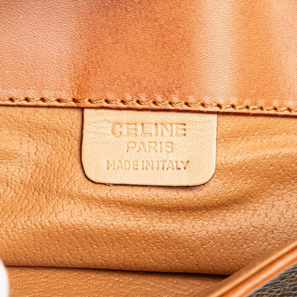 Pre-owned Celine Macadam Coated Canvas Clutch Brown