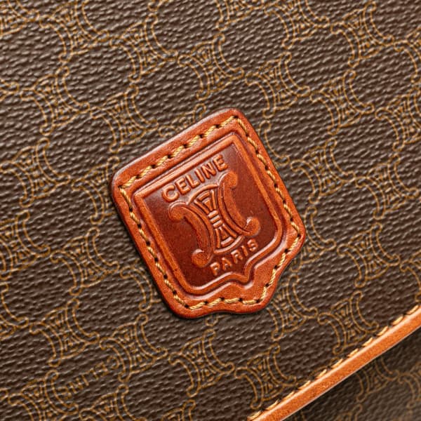 Pre-owned Celine Macadam Coated Canvas Clutch Brown
