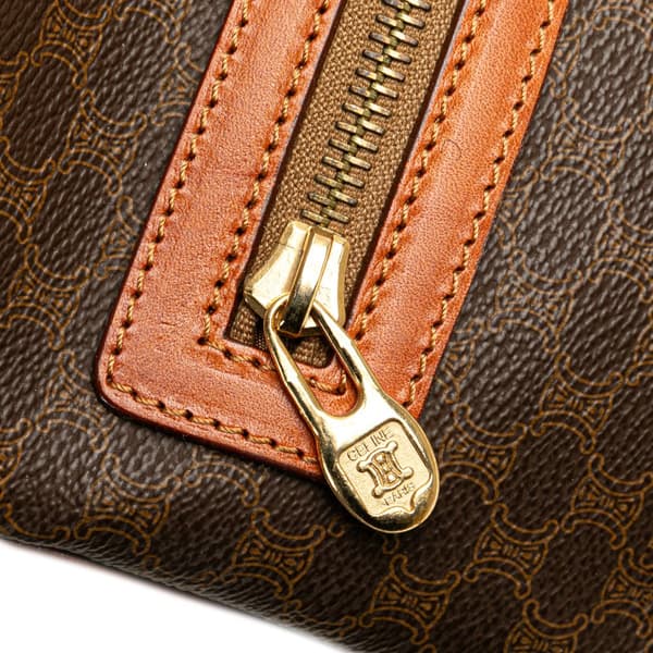 Pre-owned Celine Macadam Coated Canvas Clutch Brown