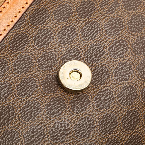 Pre-owned Celine Macadam Coated Canvas Clutch Brown