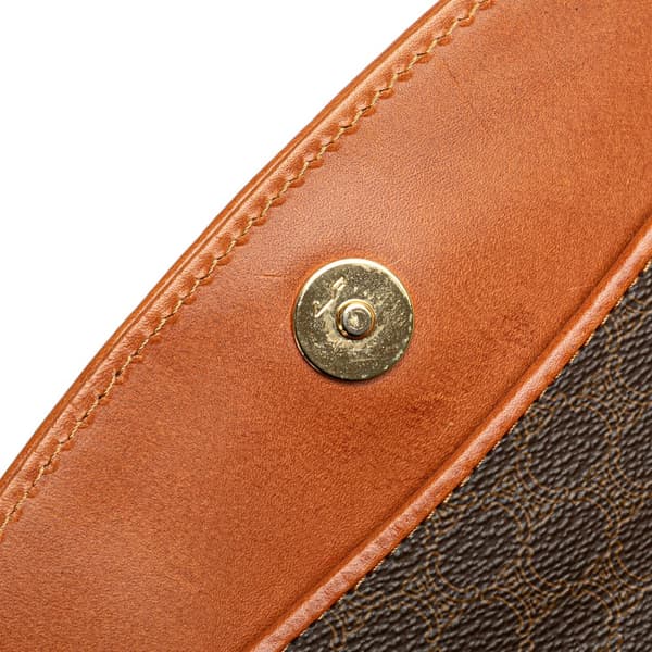 Pre-owned Celine Macadam Coated Canvas Clutch Brown