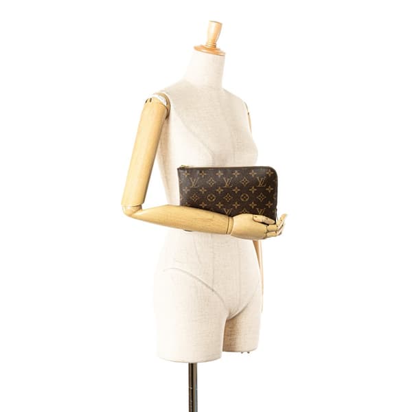 Pre-owned Louis Vuitton Monogram Etui Voyageur PM Brown