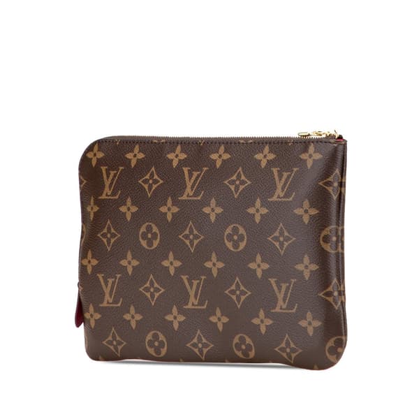 Pre-owned Louis Vuitton Monogram Etui Voyageur PM Brown