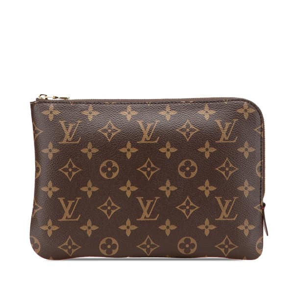 Pre-owned Louis Vuitton Monogram Etui Voyageur PM Brown