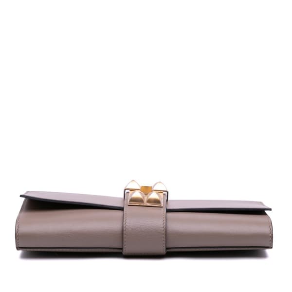 Pre-owned Hermès Swift Medor Clutch 23 Brown