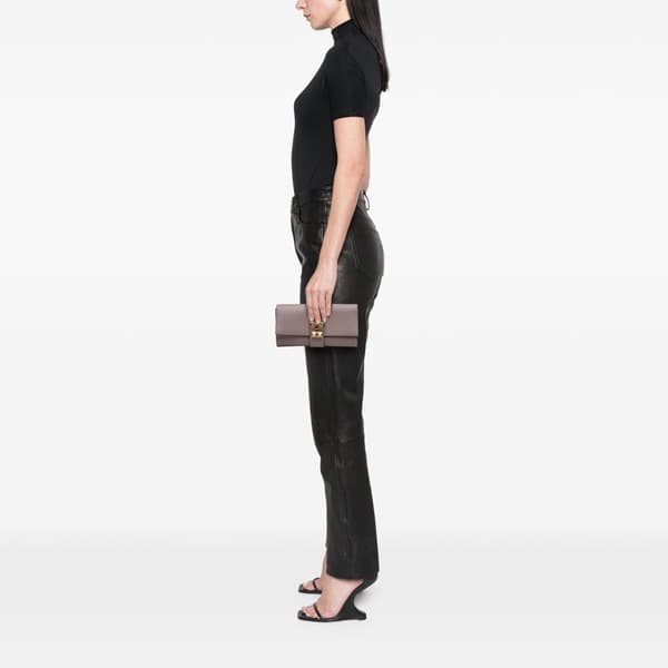 Pre-owned Hermès Swift Medor Clutch 23 Brown