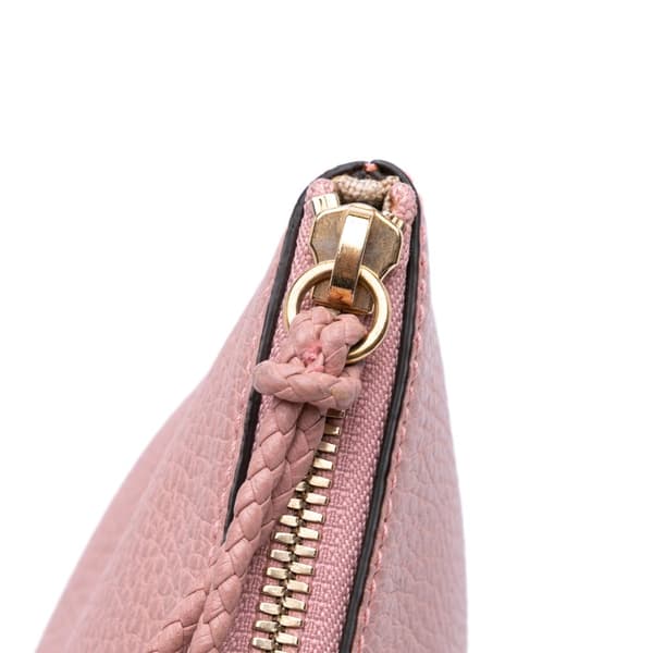Pre-owned Gucci Calfskin Bamboo Tassel Clutch Pink