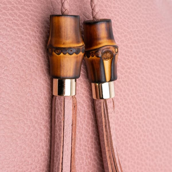 Pre-owned Gucci Calfskin Bamboo Tassel Clutch Pink