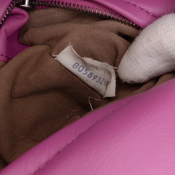 Pre-owned Bottega Veneta Nappa Intrecciato Turn Lock Clutch Purple