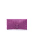 Miniatyrbild 1 av 9: Pre-owned Bottega Veneta Nappa Intrecciato Turn Lock Clutch Purple