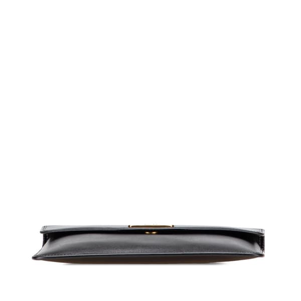 Pre-owned Dior Leather Envelope Clutch Black