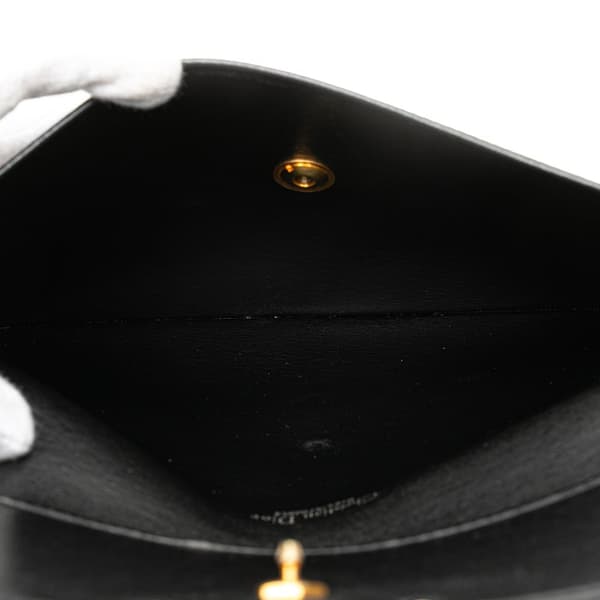 Pre-owned Dior Leather Envelope Clutch Black
