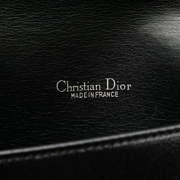 Pre-owned Dior Leather Envelope Clutch Black