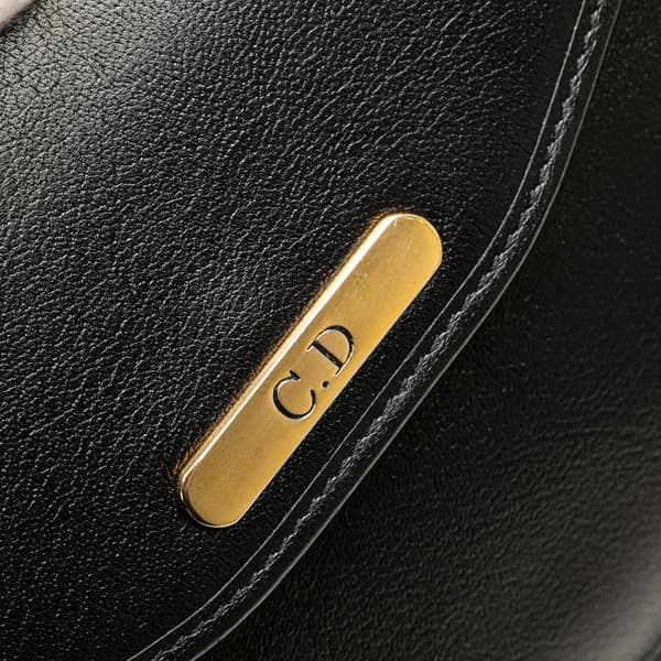 Pre-owned Dior Leather Envelope Clutch Black