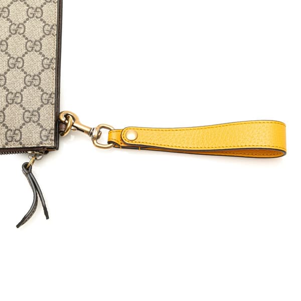 Pre-owned Gucci GG Supreme Neo Vintage Clutch Gray