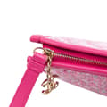 Miniatyrbilde 8 av 10: Pre-owned Chanel Large Tweed PVC Logo Wristlet Pouch Pink