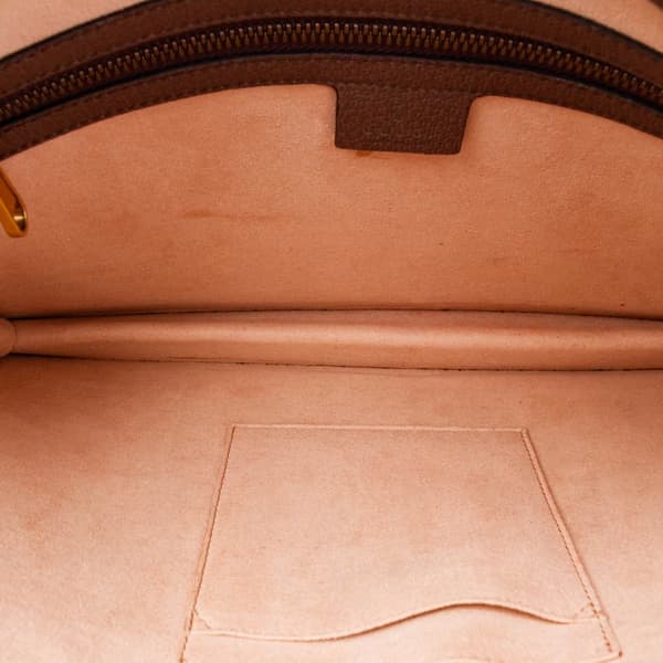 Pre-owned Gucci GG Supreme Ophidia Clutch Brown