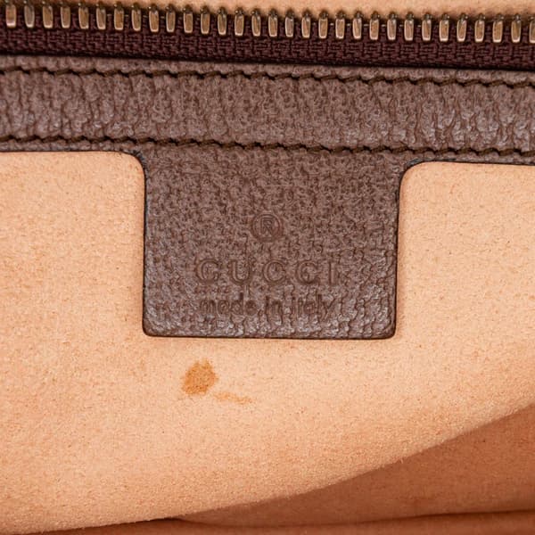 Pre-owned Gucci GG Supreme Ophidia Clutch Brown