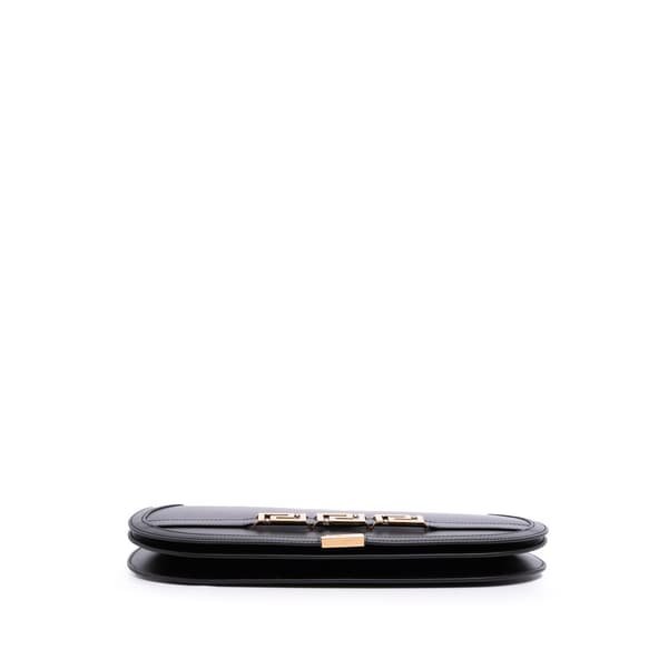 Pre-owned Versace Leather Greca Goddess Clutch Black