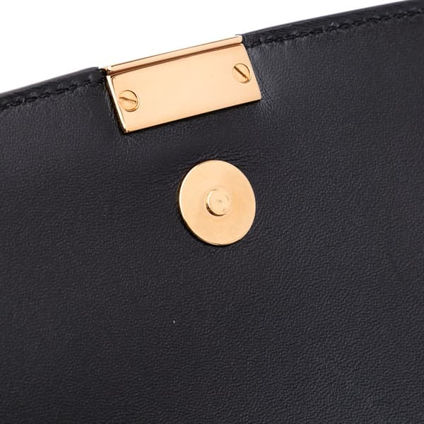 Pre-owned Versace Leather Greca Goddess Clutch Black