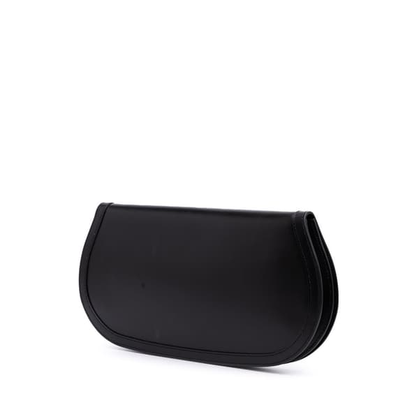 Pre-owned Versace Leather Greca Goddess Clutch Black