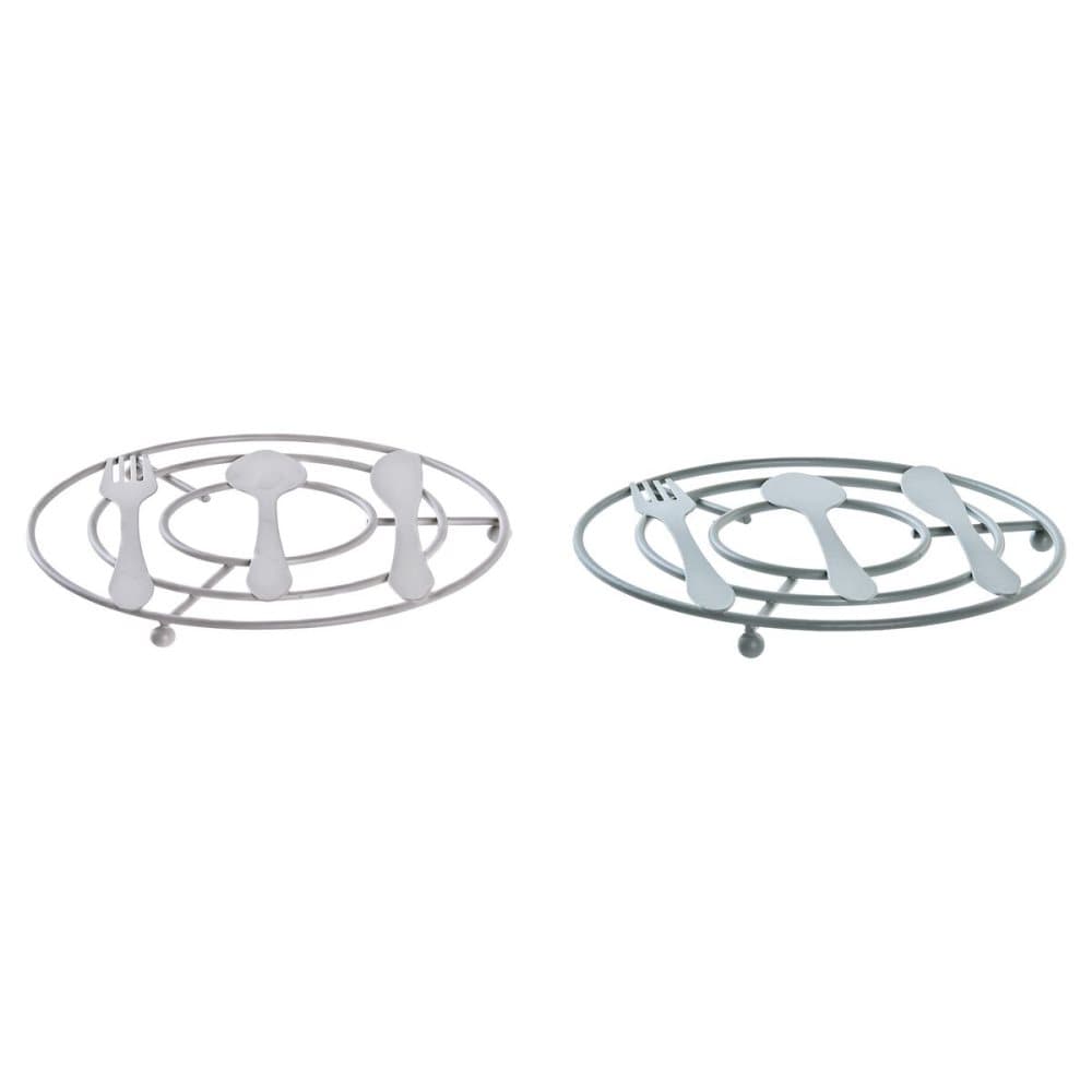 Bordsunderlägg DKD Home Decor Bestick Metall (20 x 20 x 1 cm) (2 antal)
