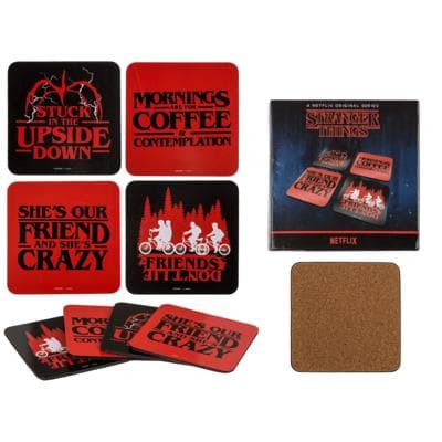 4-Pack Glasunderlägg Stranger Things - Underlägg till glas
