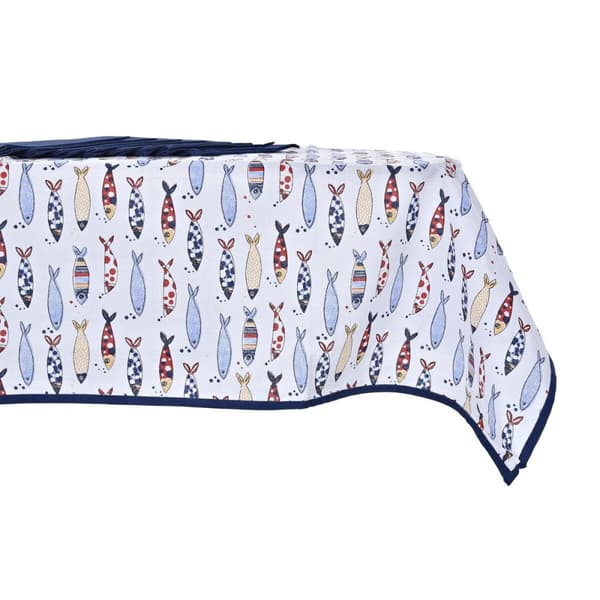 Bordslinneset DKD Home Decor 150 x 250 x 0,5 cm Röd Blå Vit (2 antal)
