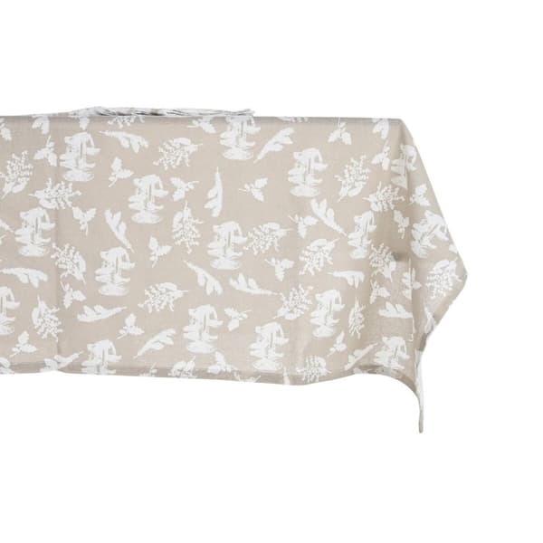 Dukar och servetter DKD Home Decor 2 antal 150 x 150 x 0,5 cm Beige Vit Ljusbrun