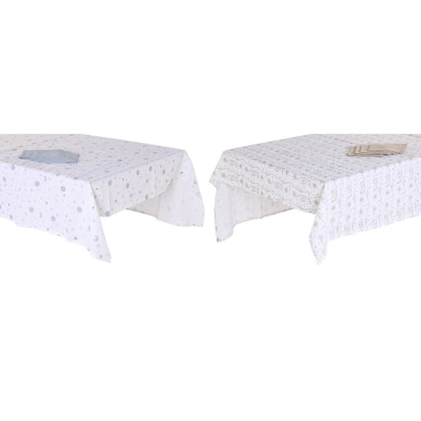 Dukar och servetter DKD Home Decor 150 x 150 x 0,5 cm Blå Brun Vit (2 antal)