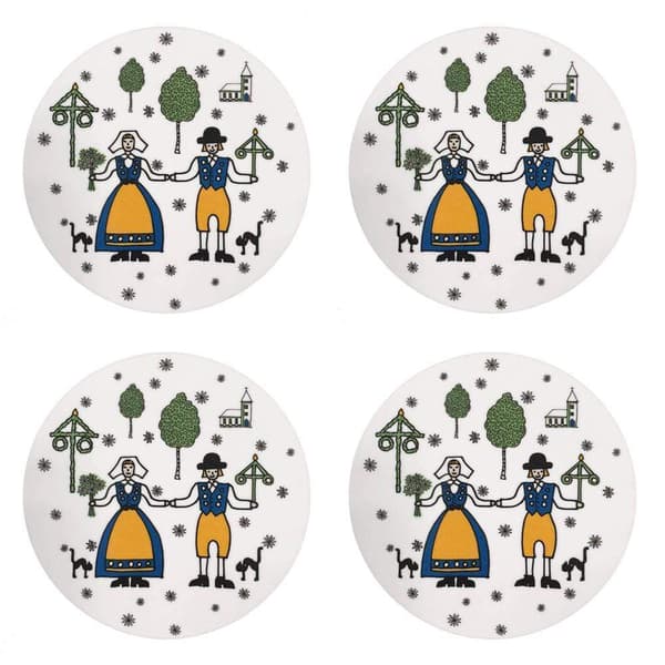 Sverige Glasunderlägg 4-Pack