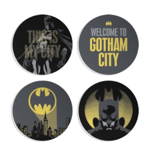 DC Comics - Uppsättning med 4 Gotham City-underlägg i keramik