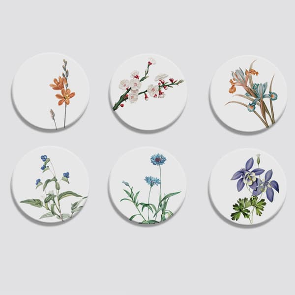 INF Underlägg bordstablett Värmebeständigt vattenabsorberande kuddar med underläggshållare elegant flower