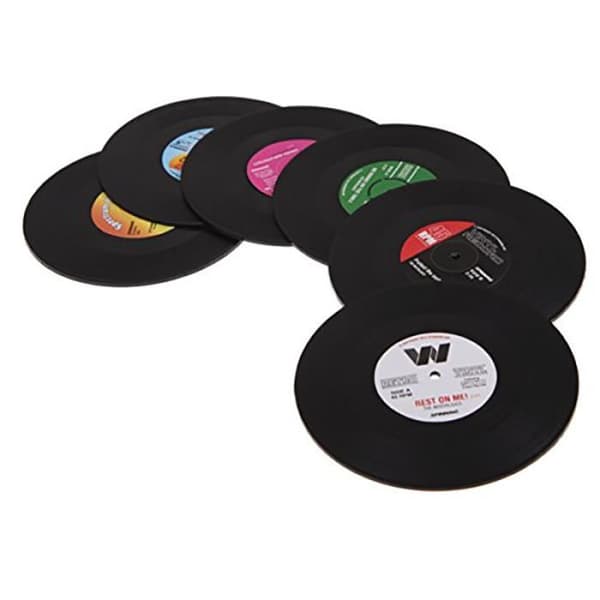 Rundunderlägg Vintage Vinyl CD-kopphållare present till musikfantaster