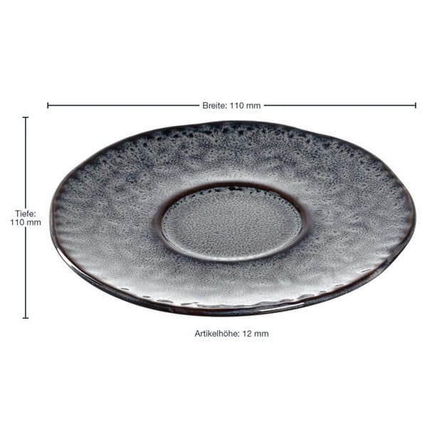 Glasunderlägg - Leonardo hemflaskunderlägg - 018599 - MATERA Set med 4 antracitkeramiska fat 11 cm