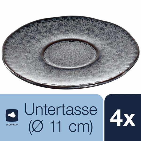 Glasunderlägg - Leonardo hemflaskunderlägg - 018599 - MATERA Set med 4 antracitkeramiska fat 11 cm