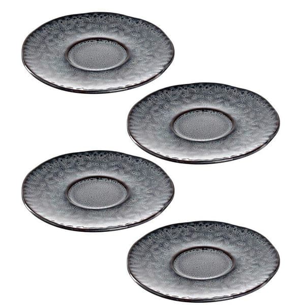 Glasunderlägg - Leonardo hemflaskunderlägg - 018599 - MATERA Set med 4 antracitkeramiska fat 11 cm