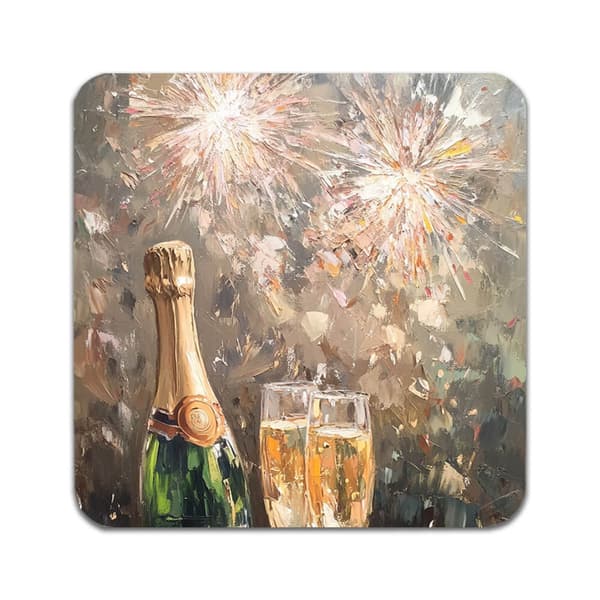 2 ST Gott Nytt År Oljemålning Underlägg