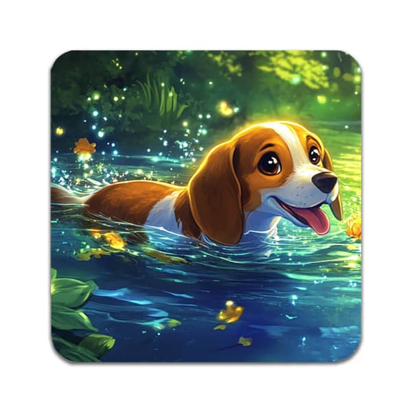 2 STK Børne Tegneserie Beagle Hund Coastere