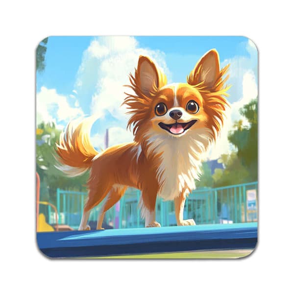 2 ST Barn Tecknad Långhårig Chihuahua Hund Underlägg