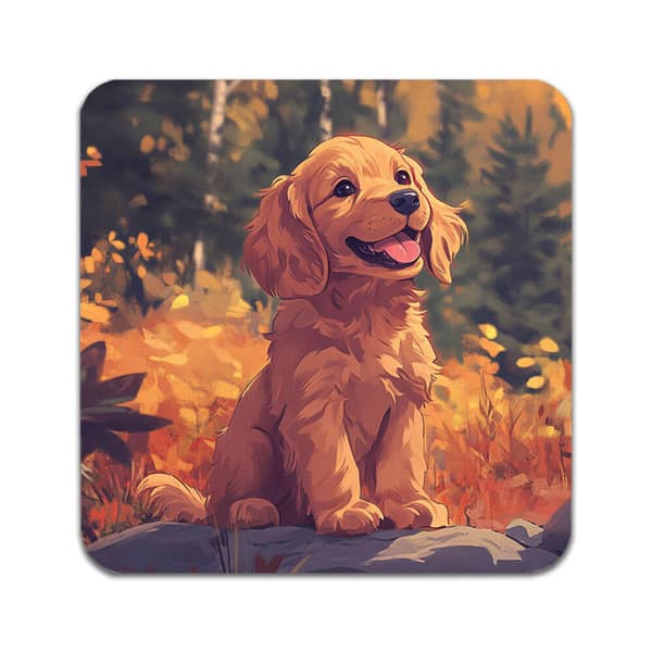 2 ST Barn Söt Tecknad Cocker Spaniel Hund Underlägg