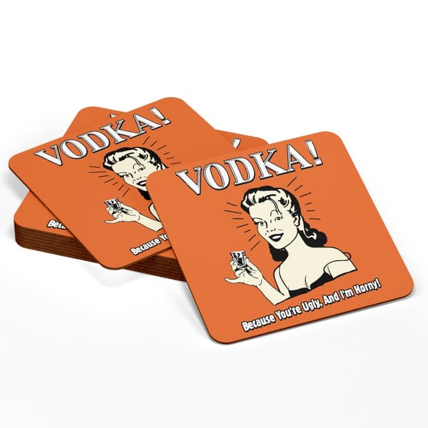 4-Pack - Glasunderlägg Retro - Underlägg till Glas