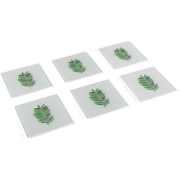 Set med 6 Hojas glasunderlägg - VERSA - Elegant design - Ytskydd - Lätt att rengöra
