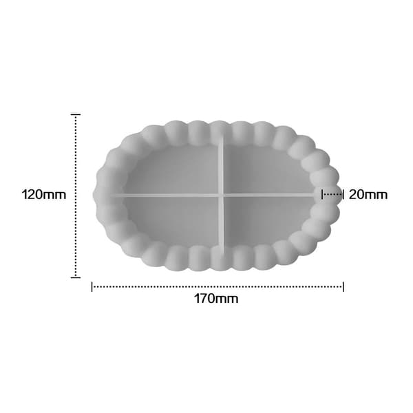 INF Ovalt Brikkeform - Silikonharpiksform for DIY-håndverk (J-220)