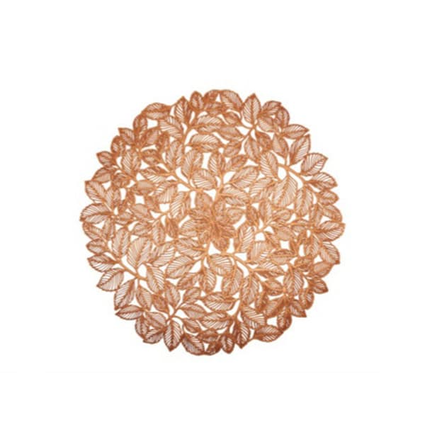 INF Set med 6 bordsunderlägg med elegant lövdesign Guld