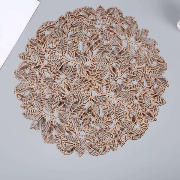 INF Sæt med 6 Dækkeservietter Elegant Blad Design Rose guld