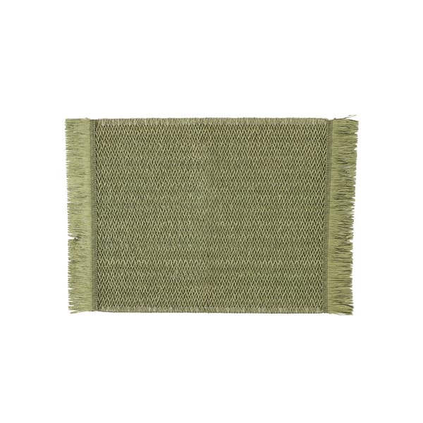 INF Sæt med 6 Dækkeservietter, 30x45CM, Elegante Vævninger I Vinyl Grøn