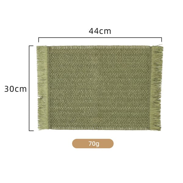 INF Sæt med 6 Dækkeservietter, 30x45CM, Elegante Vævninger I Vinyl Grøn