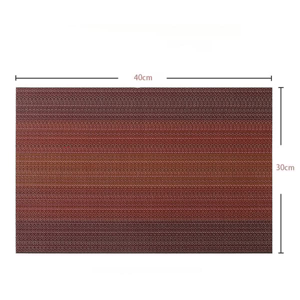 INF Set med 6 värmetåliga bordsunderlägg 30x45cm vävda PVC-bordsunderlägg, halkfria, tvättbara och lätta att rengöra Röd