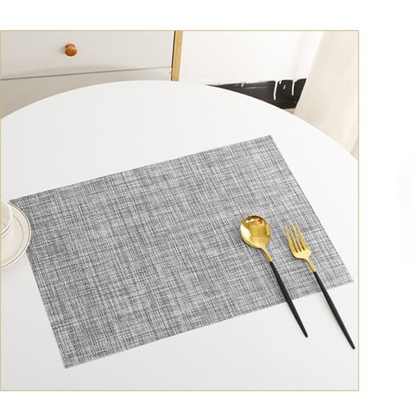 INF Set med 6 bordsunderlägg, 30x45 cm, blandade färger Silver+Vit